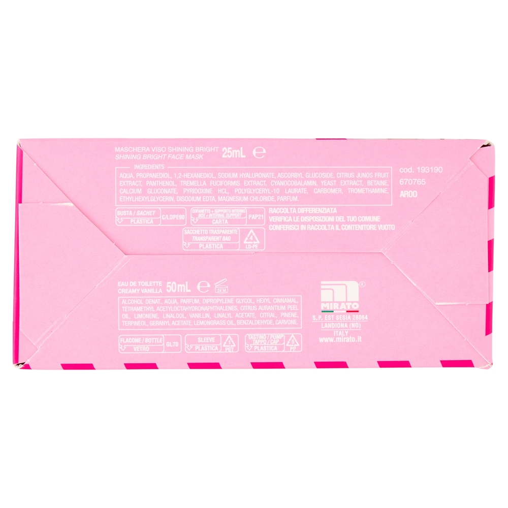 Malizia Bon Bons Pigiama Party Maschera Viso Shining 25mL + Eau de Toilette Creamy Vanilla 50 mL